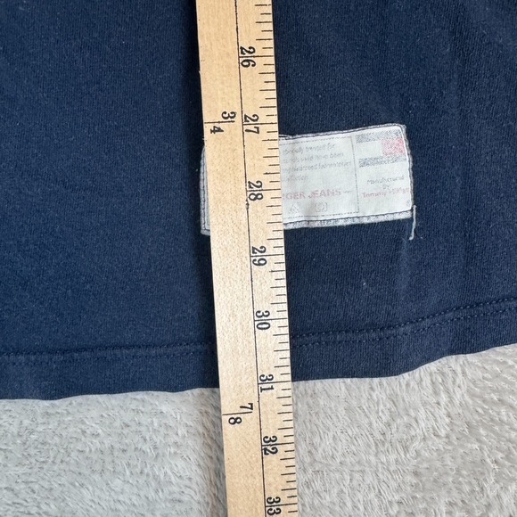 Vintage Tommy Hilfiger Shirt Mens XL Navy Blue Preowned Faded Cotton Graphic Tee - Picture 7 of 8